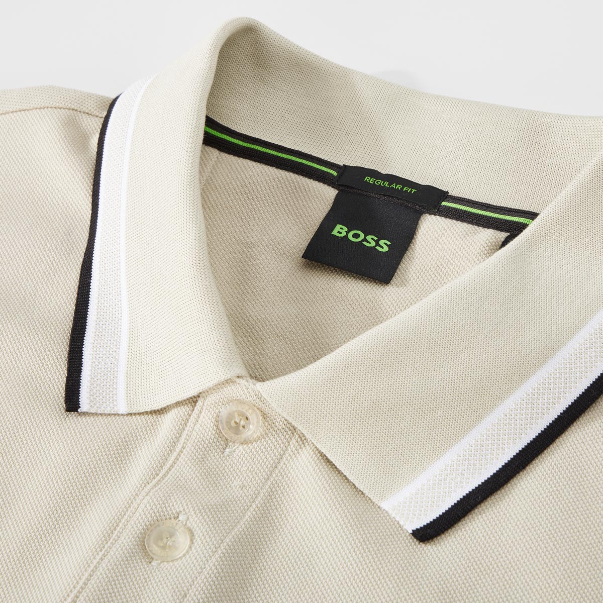 BOSS Poloshirt mit Kontrastdetails beige