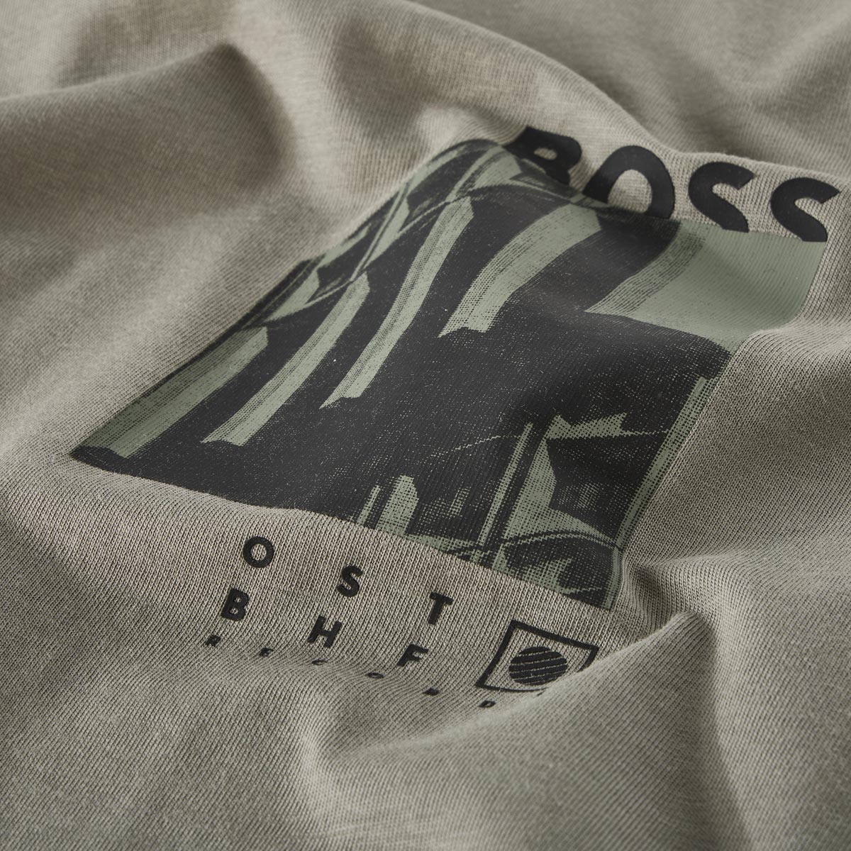 BOSS T-Shirt mit Motiv-Print grau