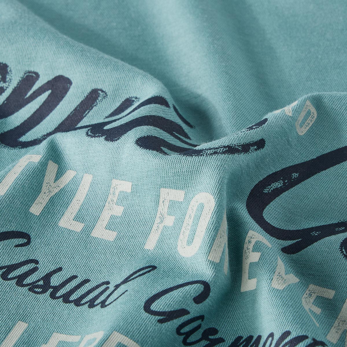 Lerros T-Shirt mit Label-Print türkis