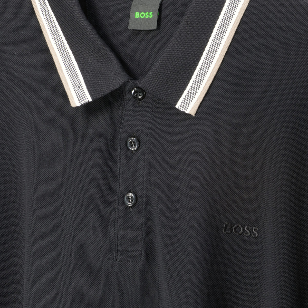 BOSS Poloshirt mit Kontrastdetails schwarz
