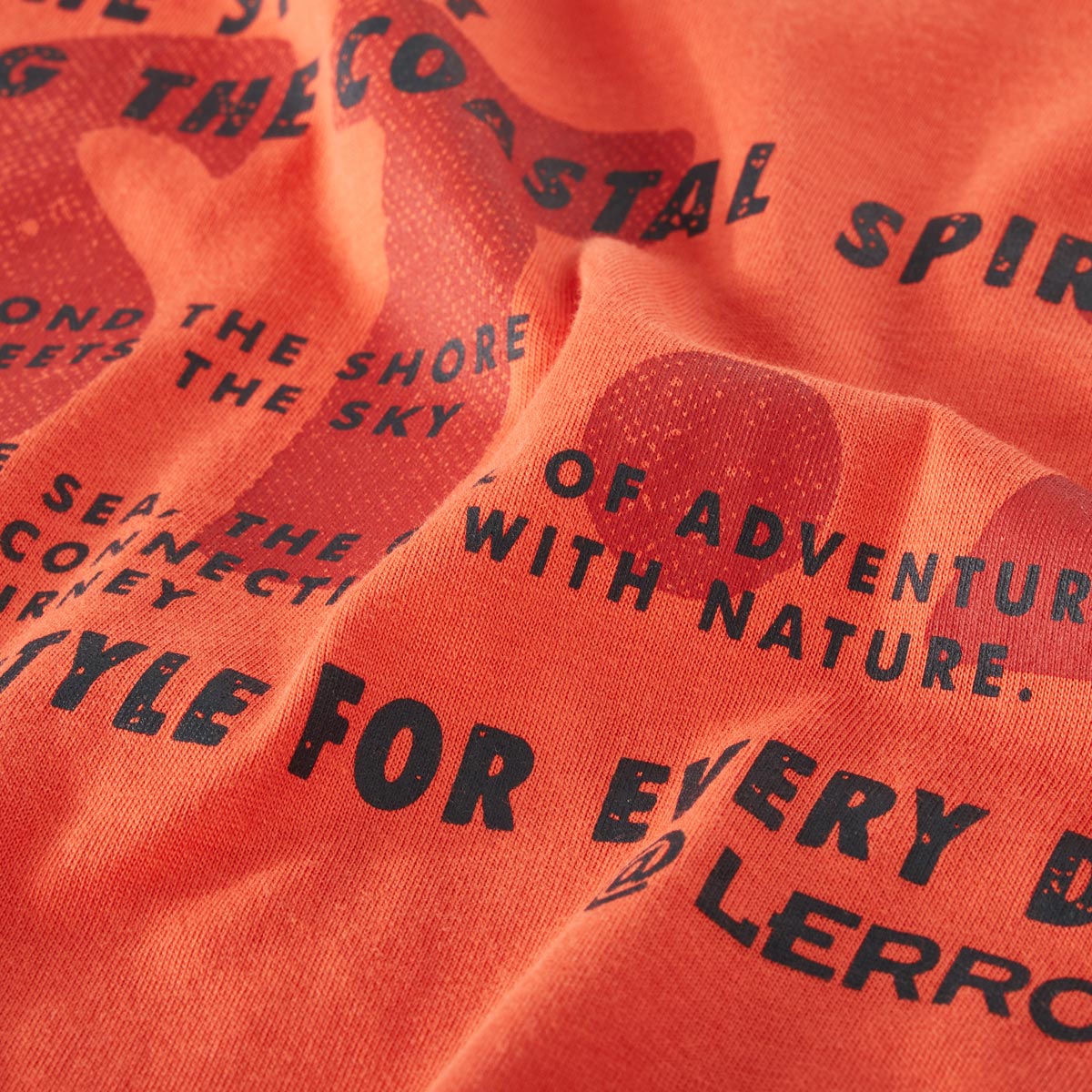 Lerros T-Shirt mit Motiv-Print orange