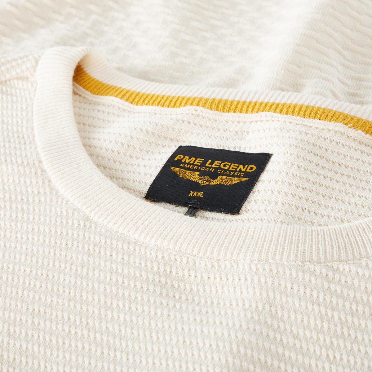 PME LEGEND Pullover mit Struktur weiß