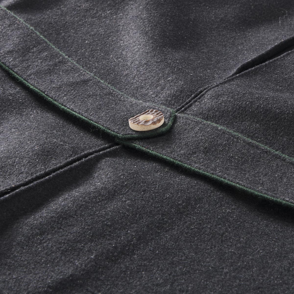 Weis Trachtensakko mit Kontrastabsätzen dunkelgrau