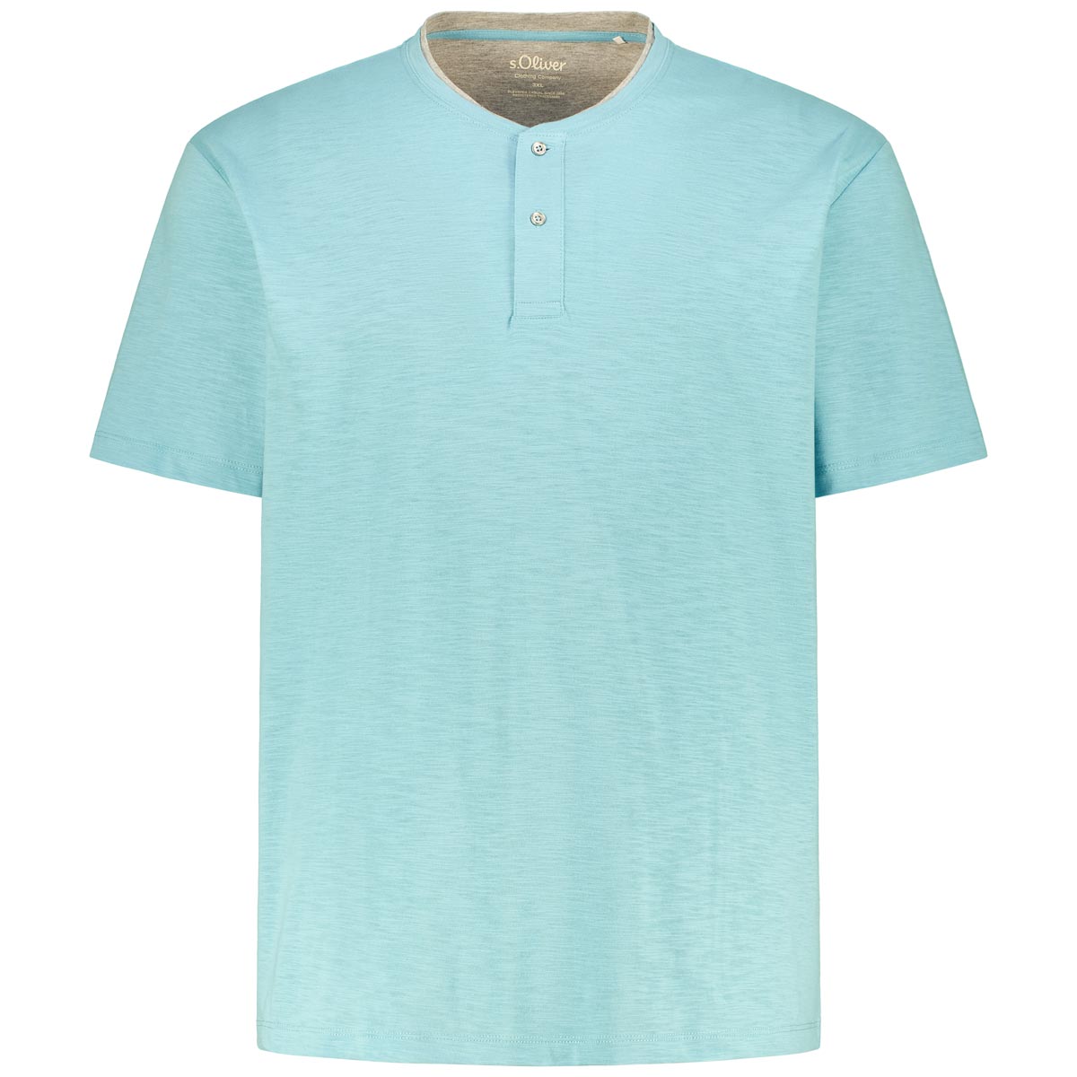s.Oliver T-Shirt mit Serafinokragen Farbe türkis Größe: 3XL günstig online kaufen