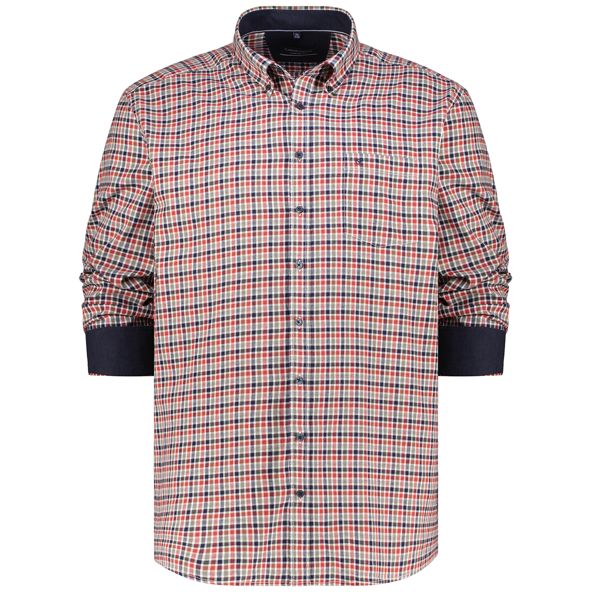 CASA MODA Kariertes Freizeithemd aus Baumwoll-Flanell orange