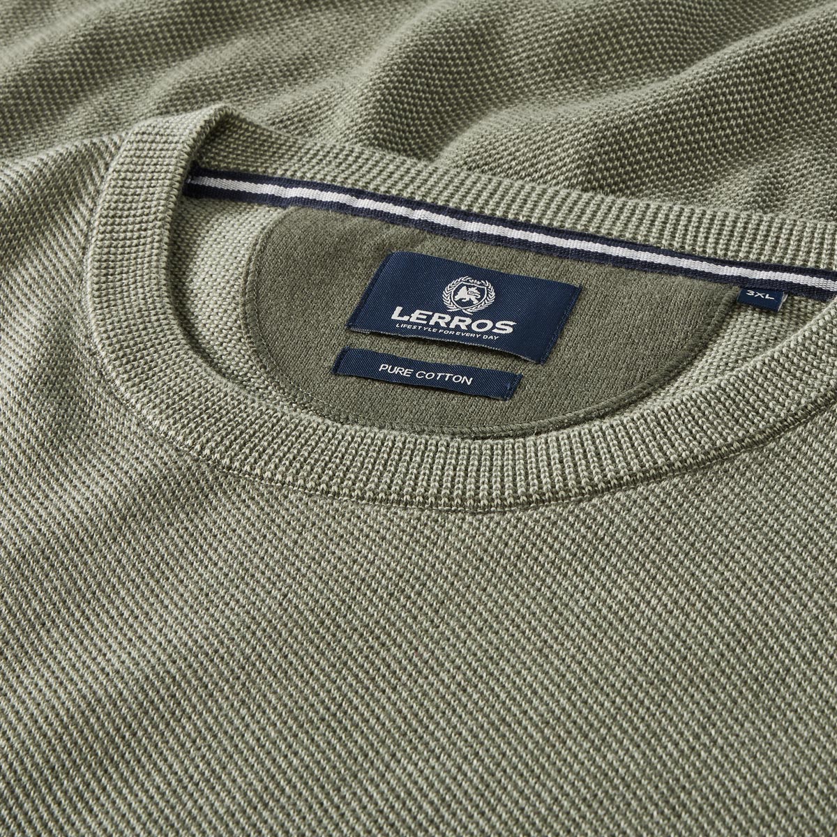 Lerros Feinstrickpullover aus Baumwolle khaki