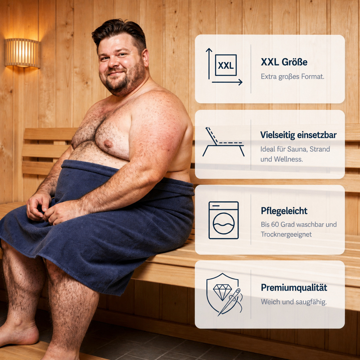 ADAMO Duschtuch in Sondergrößen 100 cm x 220 cm und 155 cm x 220 cm grau