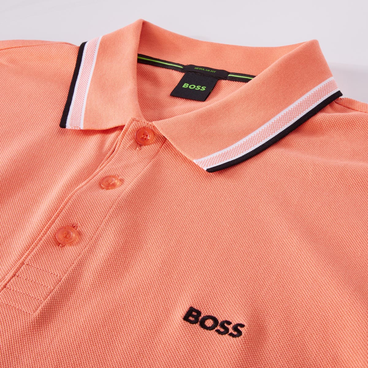 BOSS Poloshirt mit Kontrastdetails orange