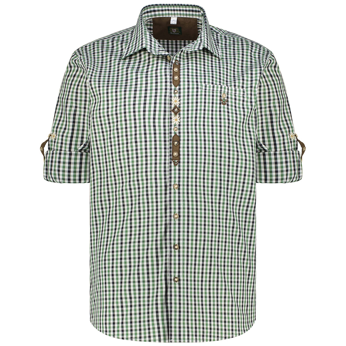 Orbis Trachtenhemd mit Krempelärmeln waldgrün