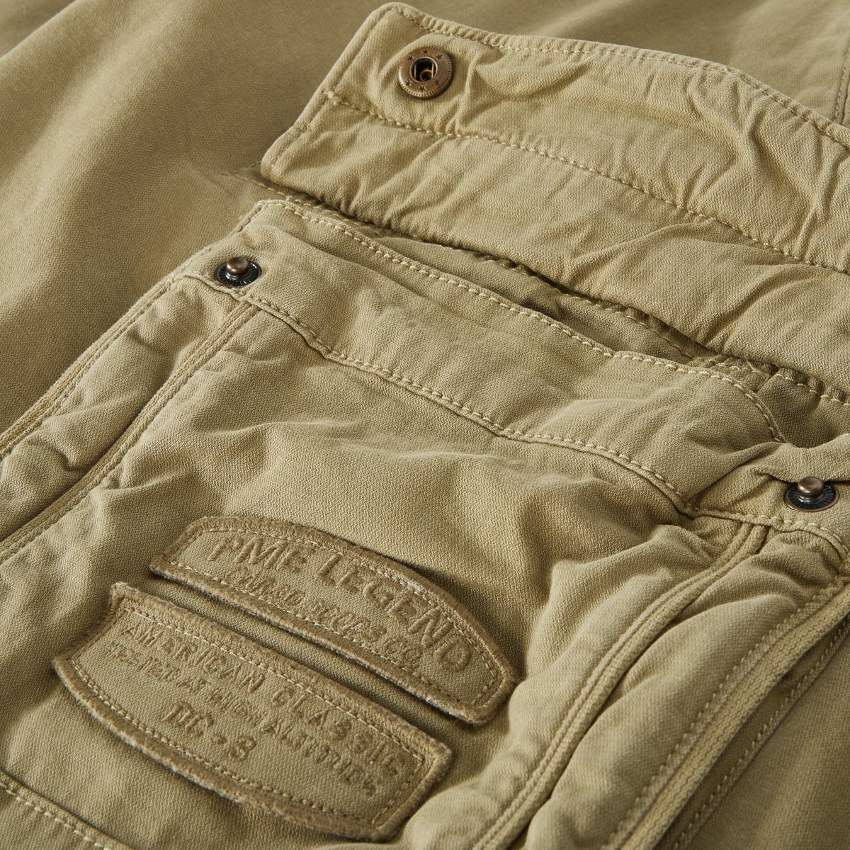 PME LEGEND Stretch-Cargo-Shorts "Rotor" oliv