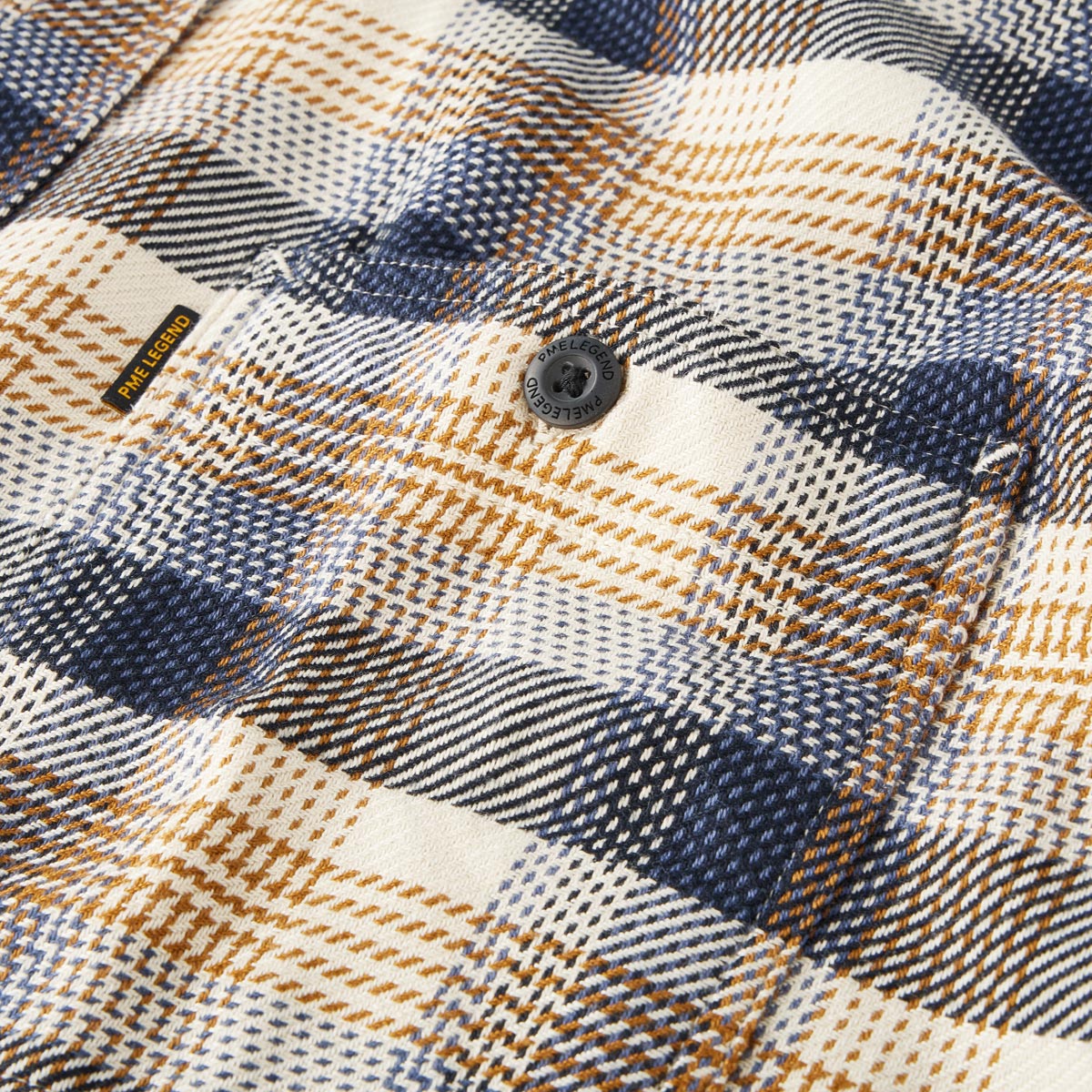 PME LEGEND Flanellhemd mit Biobaumwolle gelb