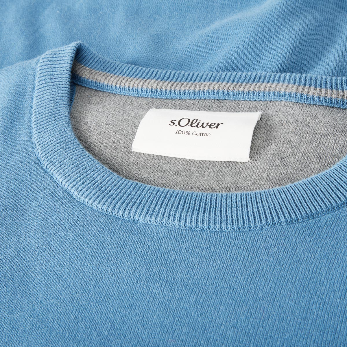 s.Oliver Feinstrickpullover aus Baumwolle blau/grün