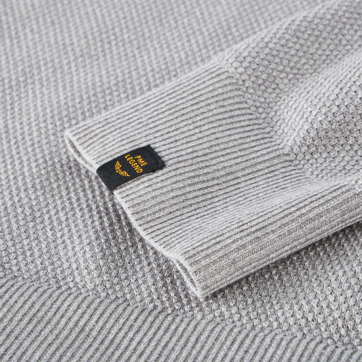 PME LEGEND Pullover aus Materialmix hellgrau