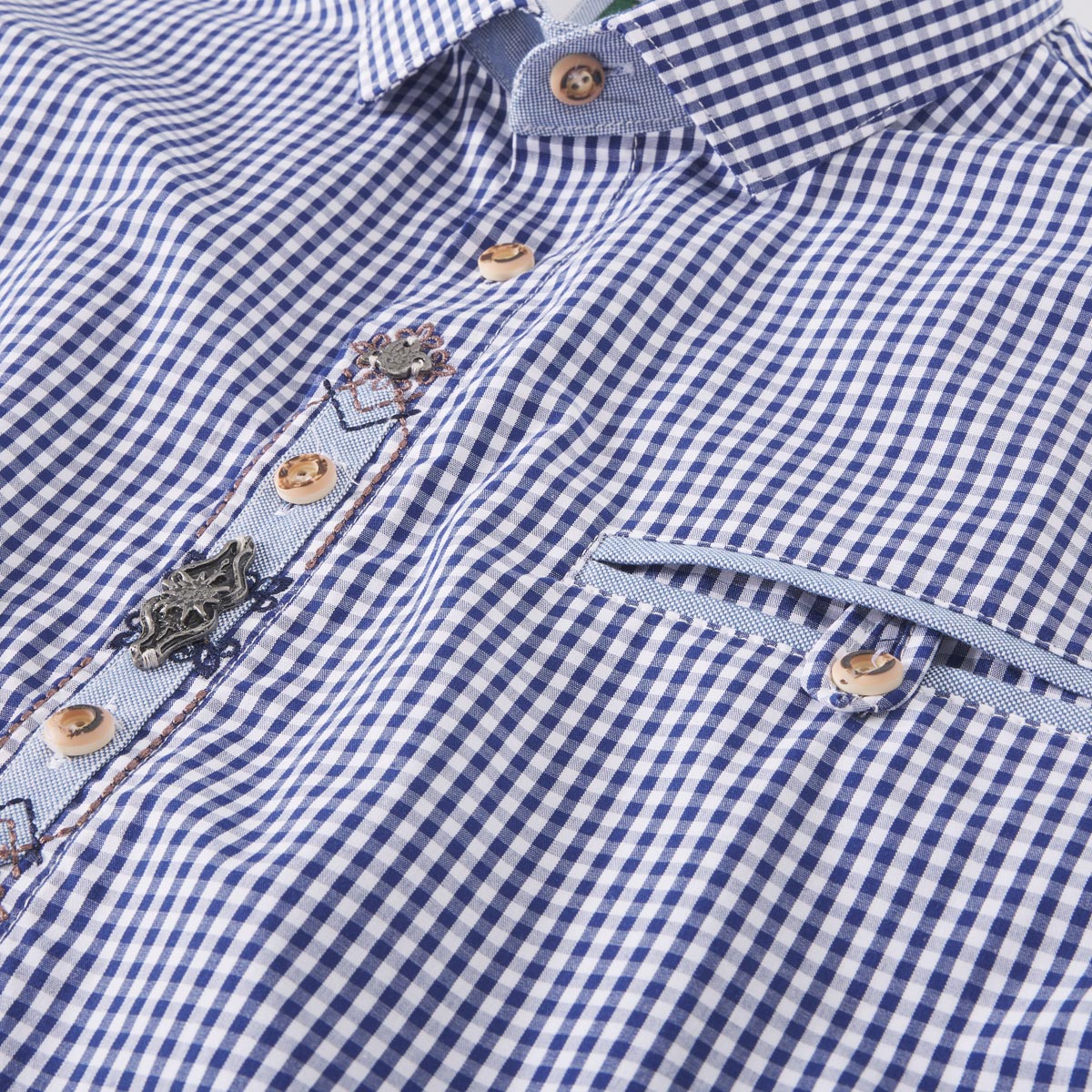 Orbis Trachtenhemd aus Baumwollmix blau