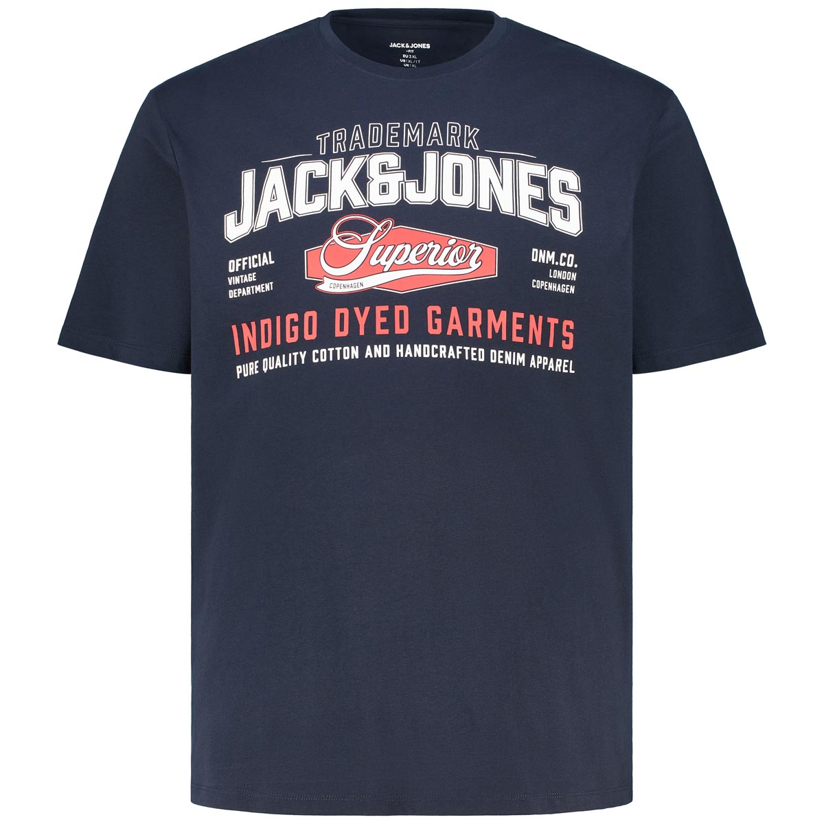 Jack&Jones T-Shirt Mit Label-Print Farbe Blau Größe, 4XL