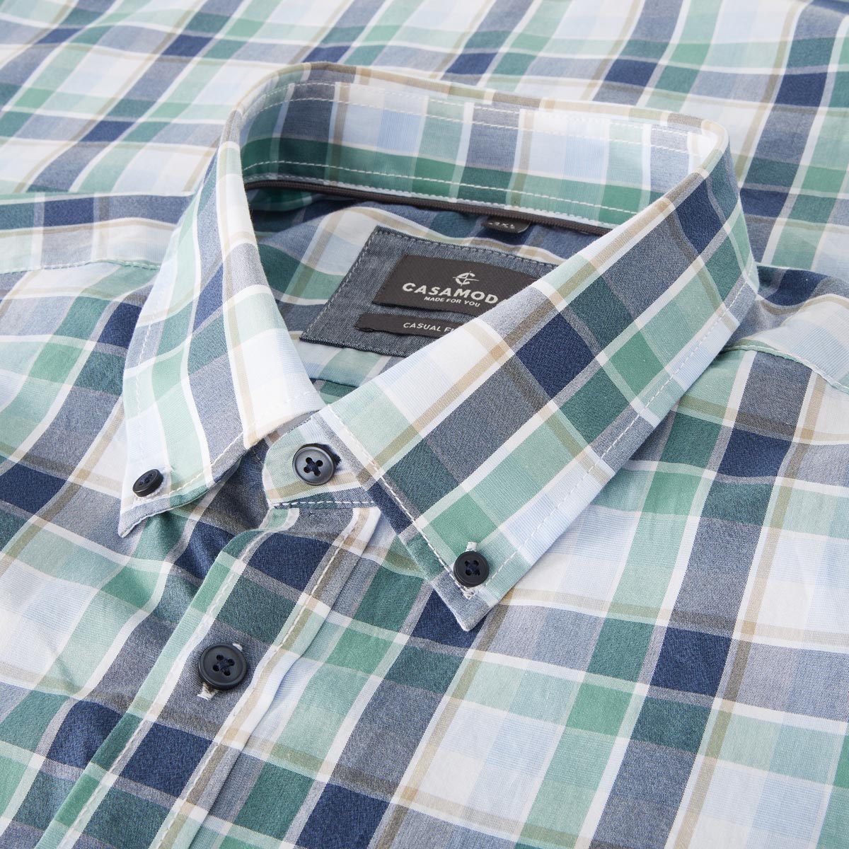 CASA MODA Freizeithemd mit Karomuster grün