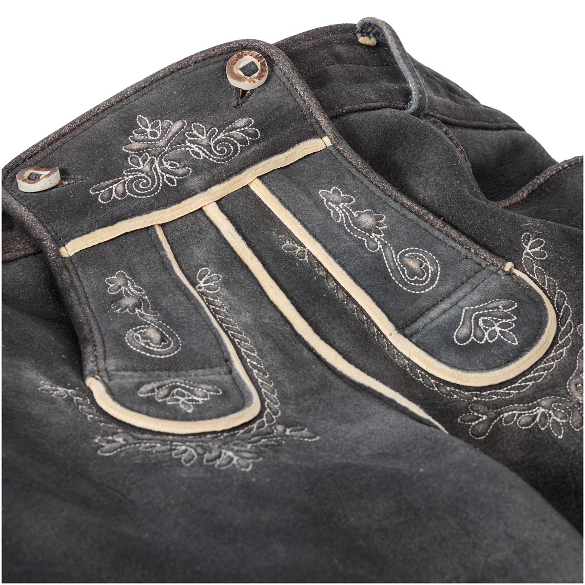 Pfundskerl Kurze Lederhose aus Hirschleder grau