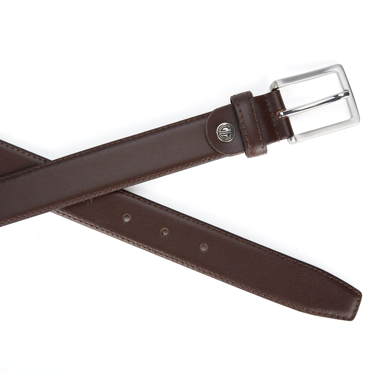 Lindenmann Ledergürtel mit Metallschnalle, Überlänge braun