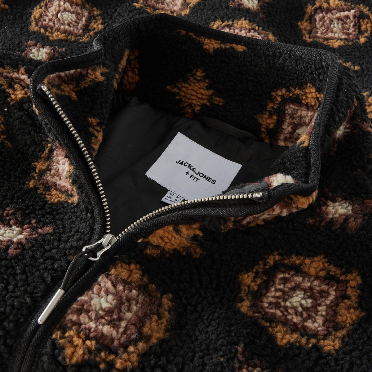 Jack&Jones Fleecejacke mit Stehkragen schwarz