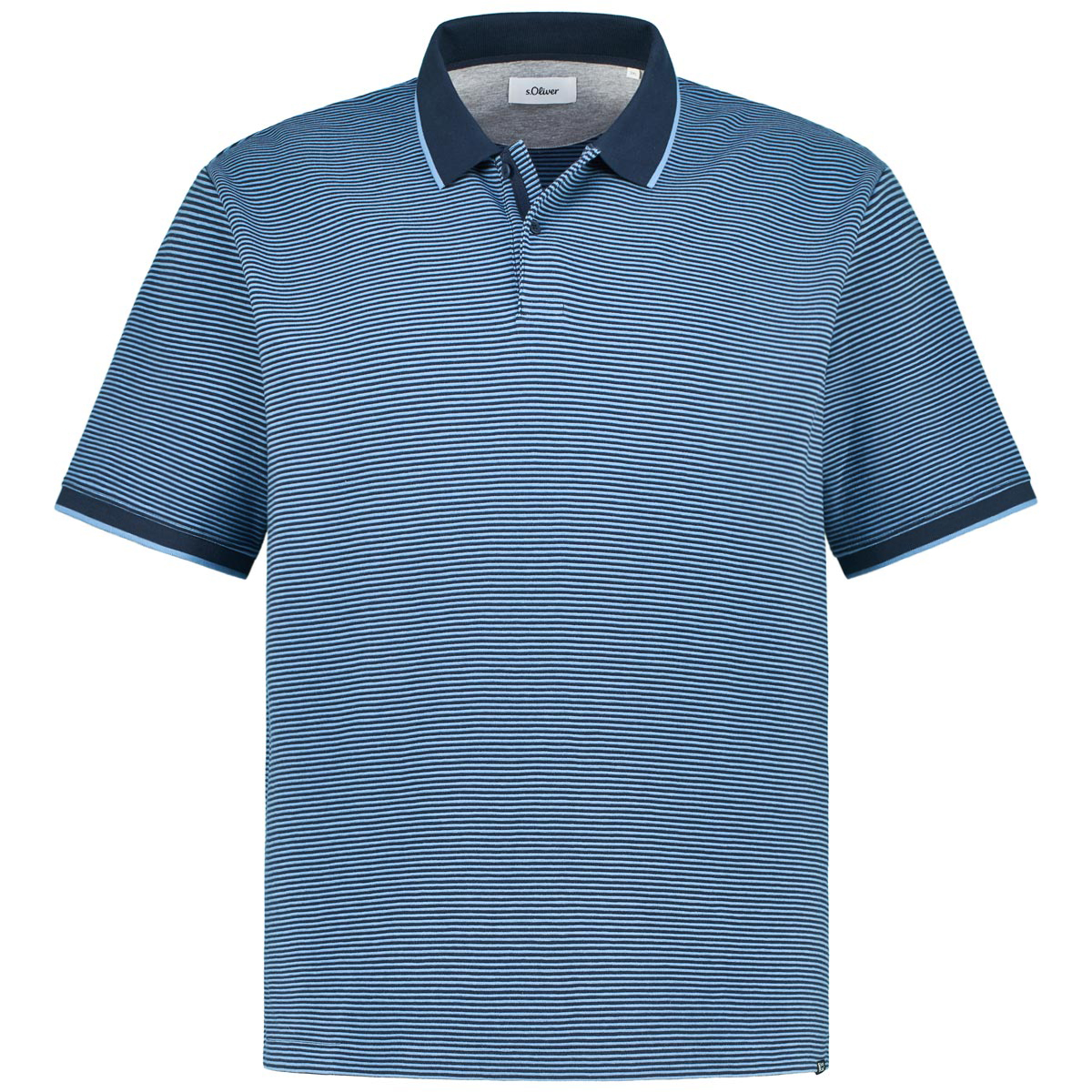s.Oliver Poloshirt mit Allover-Muster Farbe blau Größe: 5XL günstig online kaufen