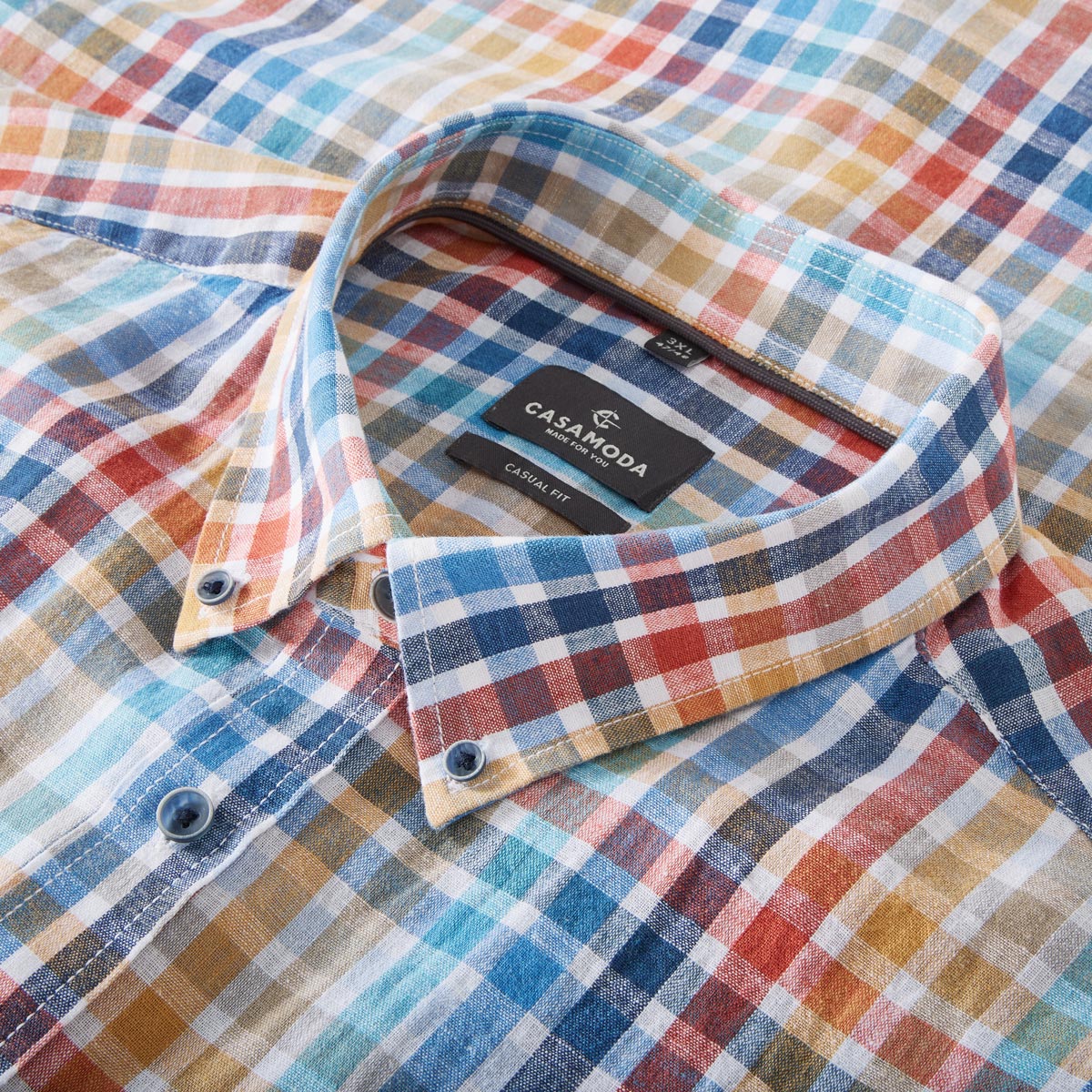 CASA MODA Freizeithemd mit Leinen orange