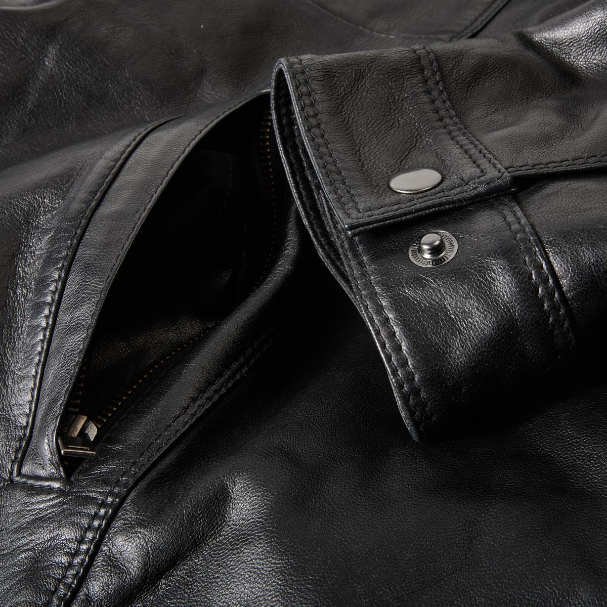 North Lederjacke aus Lammleder schwarz