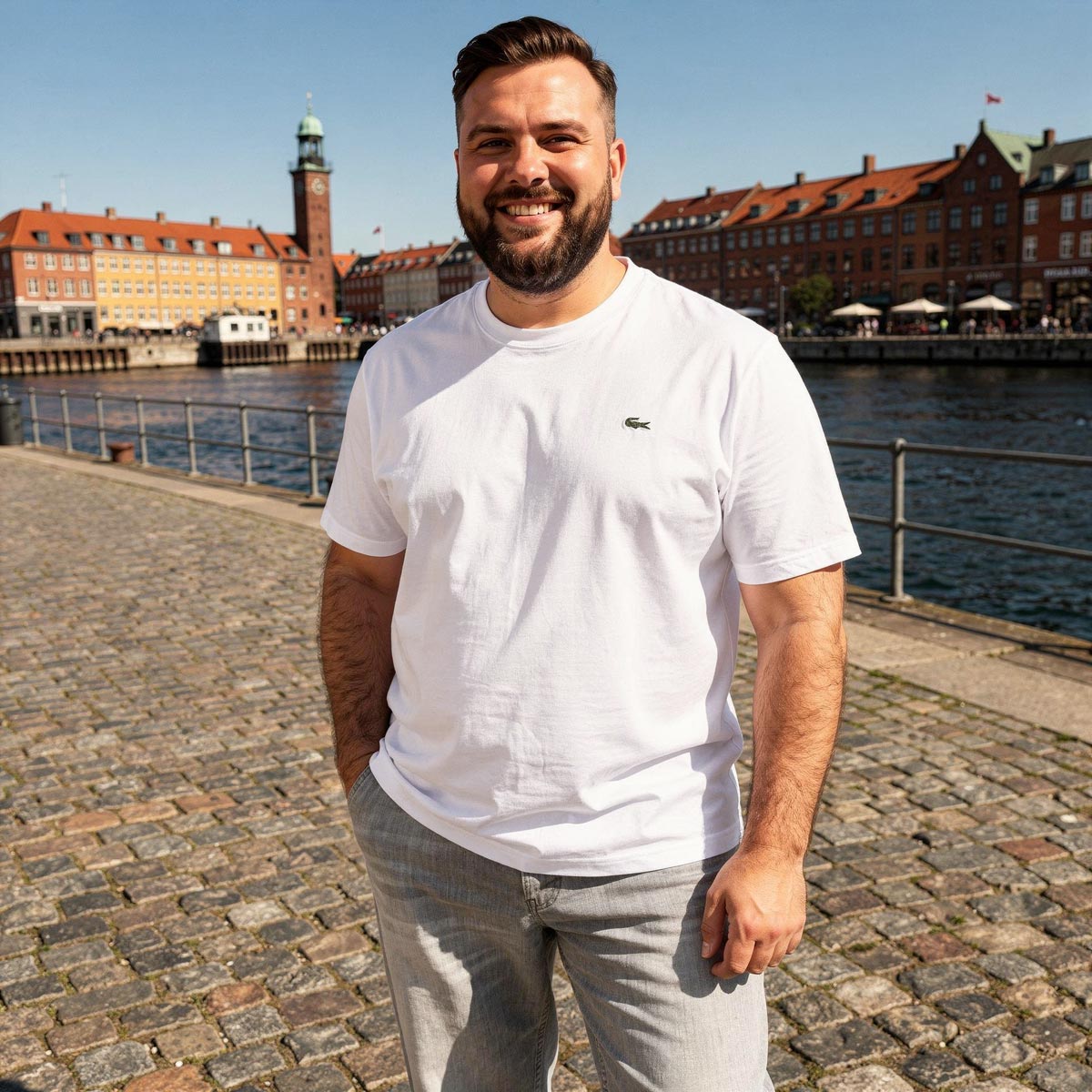 LACOSTE T-Shirt aus Baumwolljersey weiß
