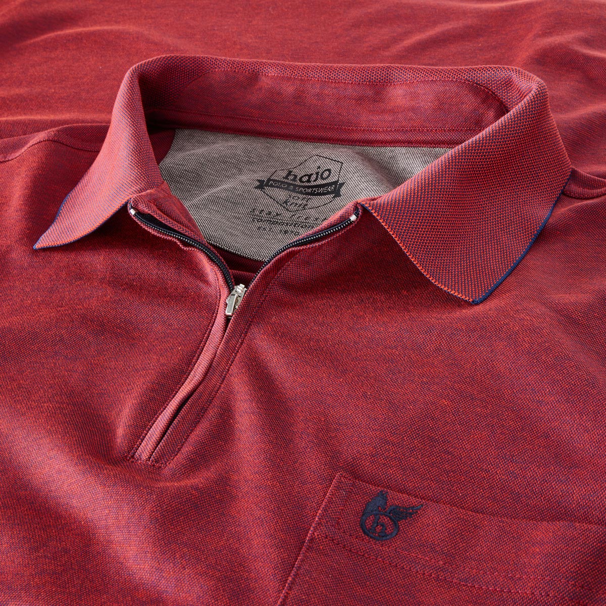 Hajo Poloshirt aus Baumwollmischung rot