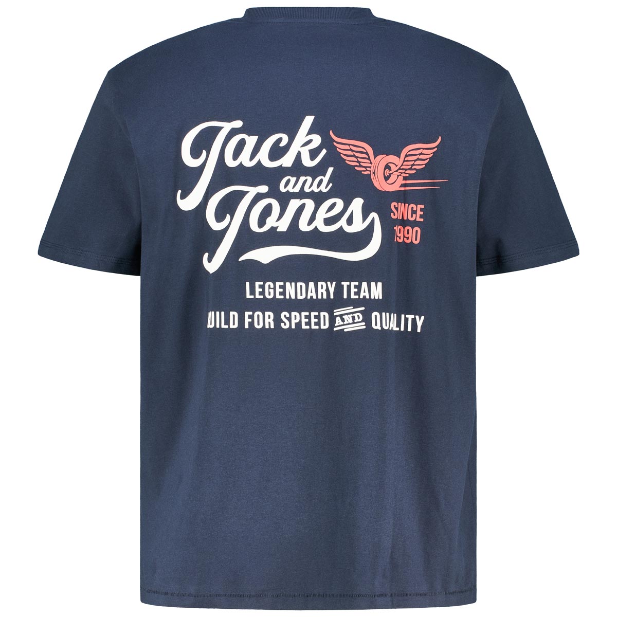 Jack&Jones T-Shirt mit Print auf Vorder- und Rückseite blau