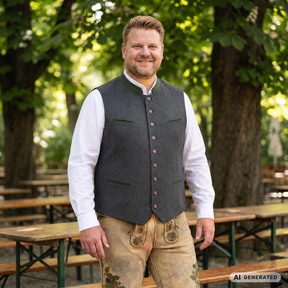 Weis Trachtenweste mit Stretch dunkelgrau