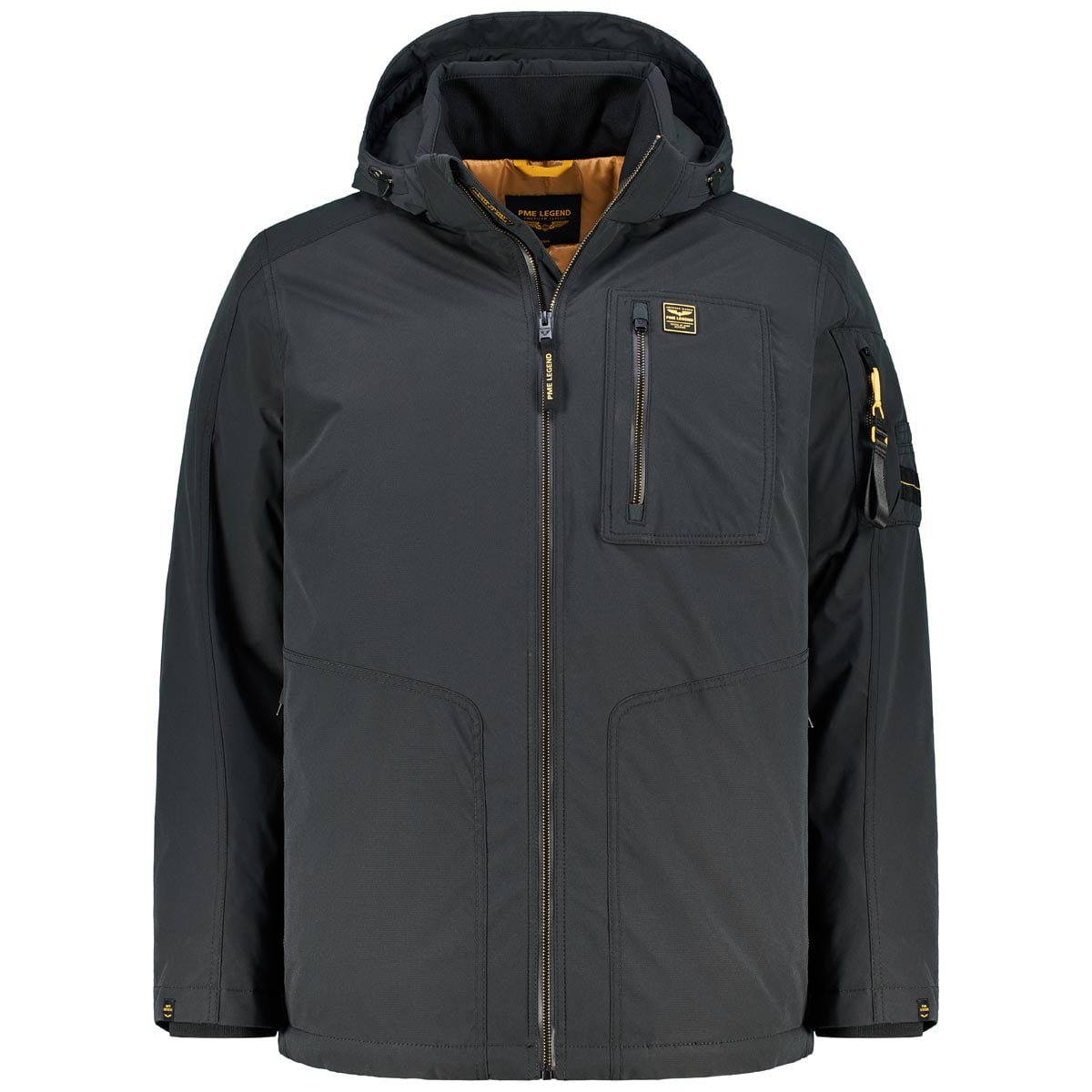 Mittellange Jacke mit abnehmbarer Kapuze