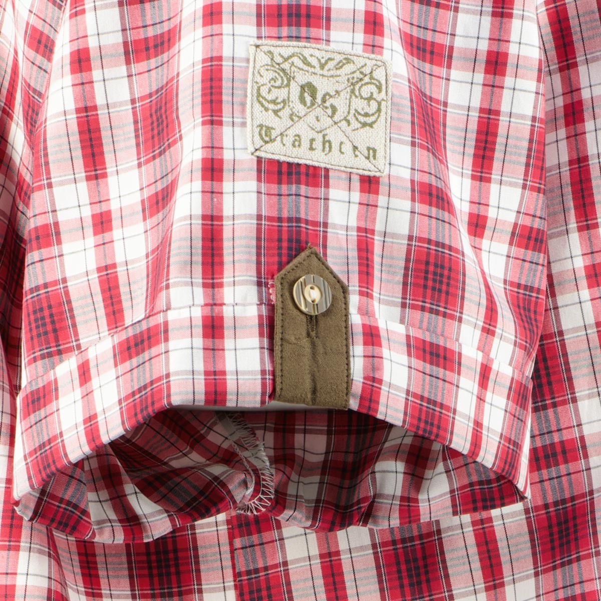 Orbis Trachtenhemd mit Krempelärmeln rot