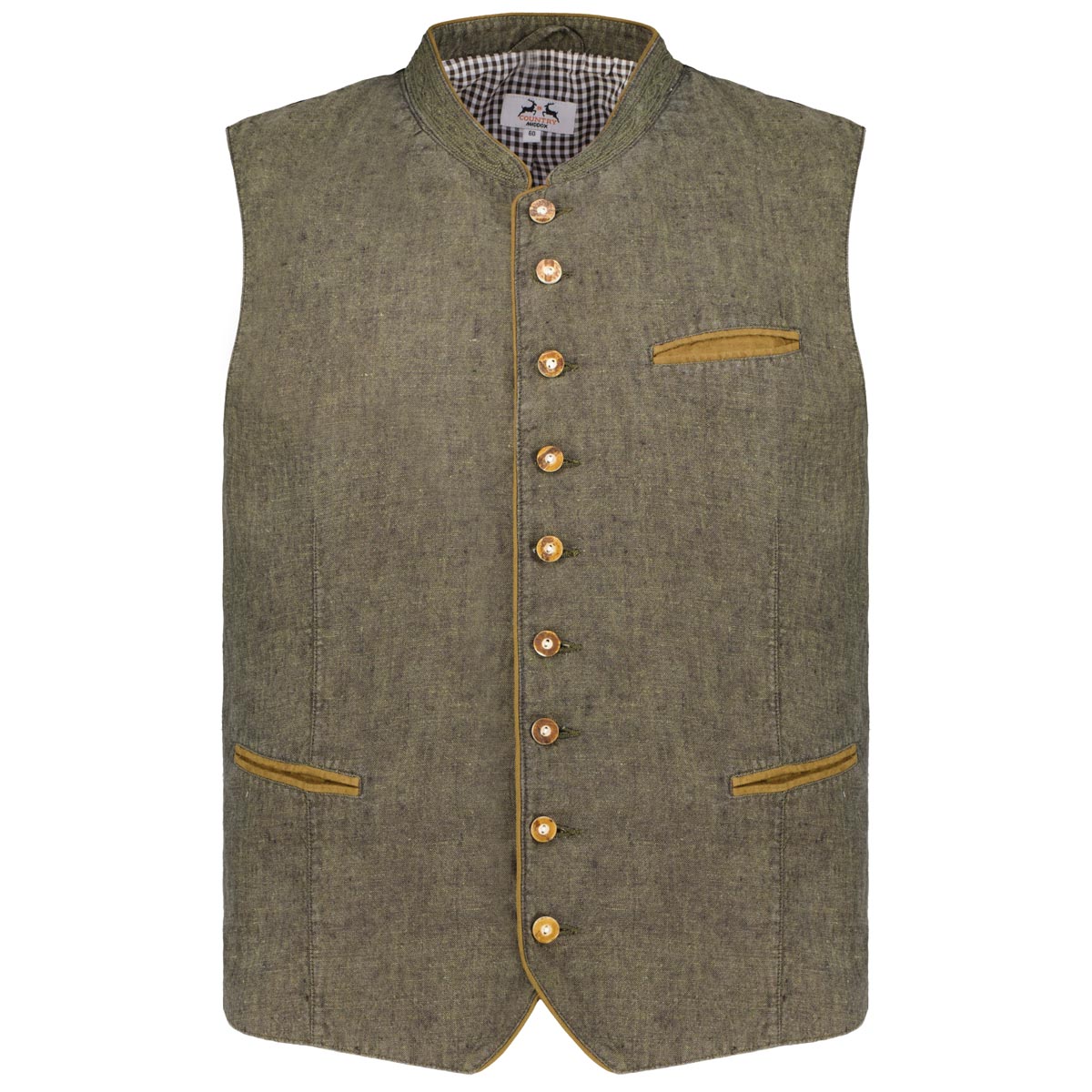 Maddox Trachtenweste mit Leinen oliv