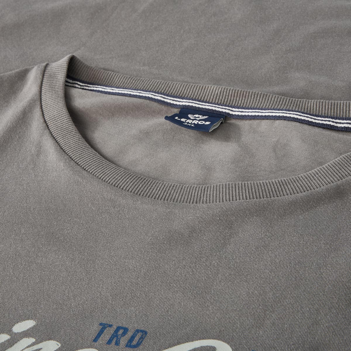 Lerros T-Shirt mit Label-Print grau