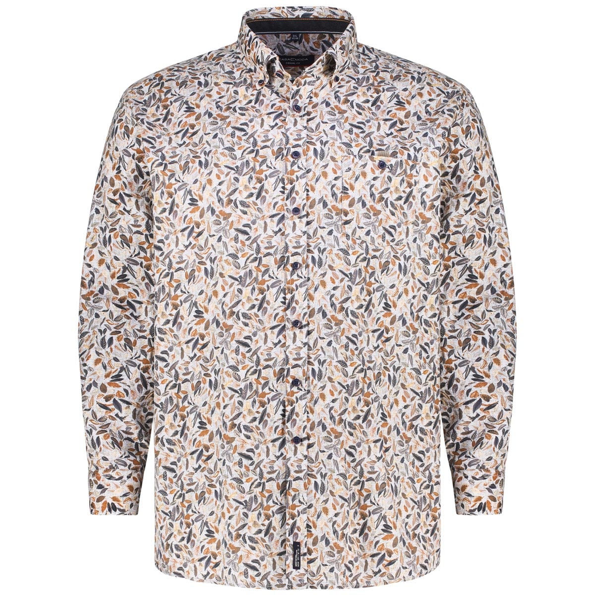 Casa Moda Freizeithemd Mit Floralem Muster Farbe Braun Größe, 6XL