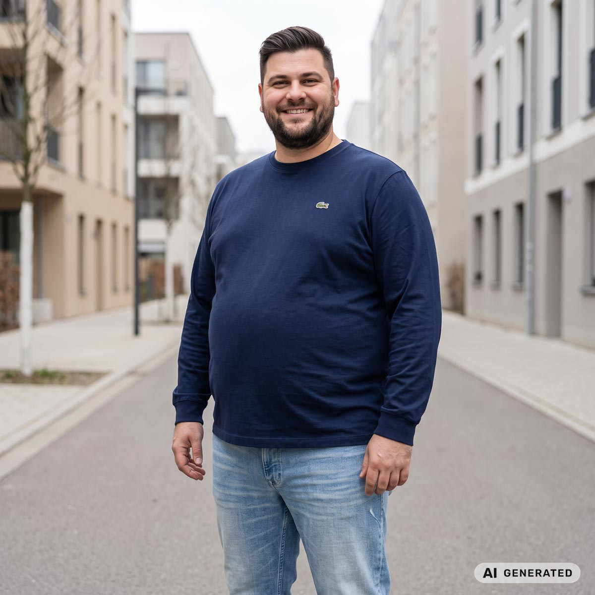 LACOSTE Longsleeve aus Baumwoll-Jersey marine