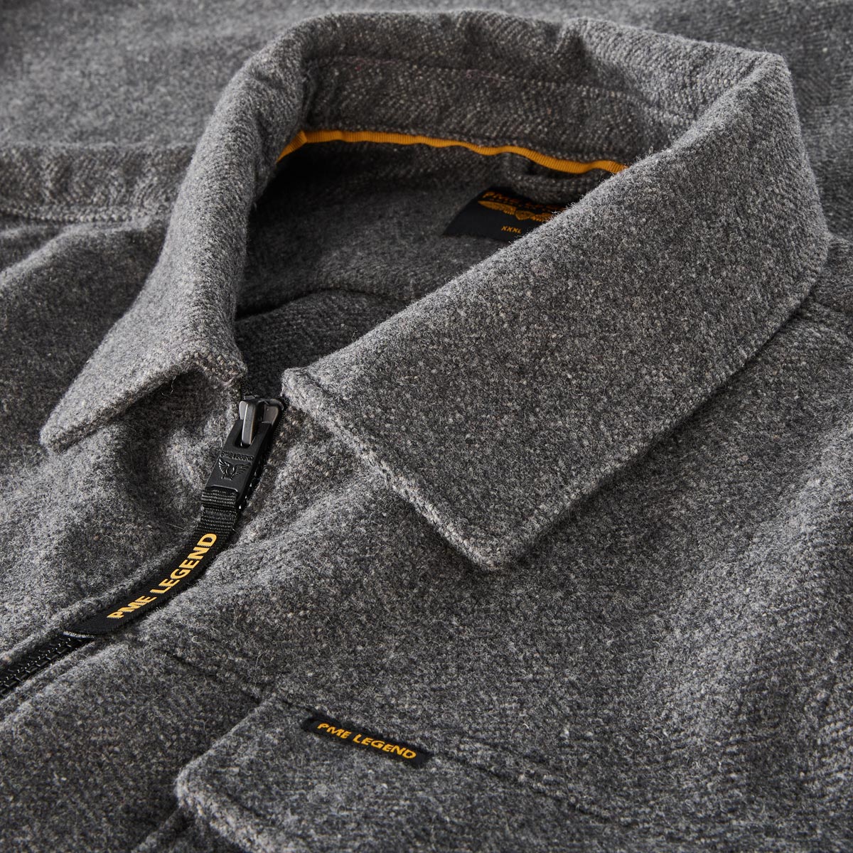 PME LEGEND Hemdjacke aus Wollmischung anthrazit