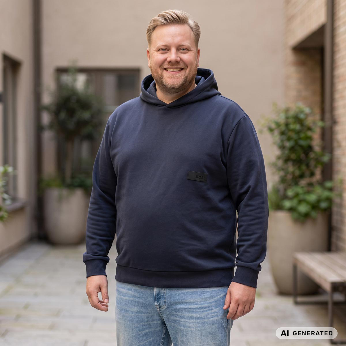 BOSS Hoodie dunkelblau