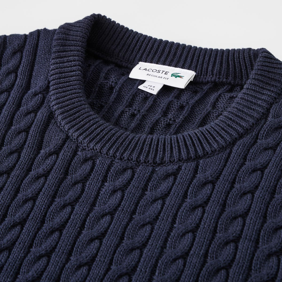 LACOSTE Zopfstrick-Pullover aus Biobaumwolle dunkelblau