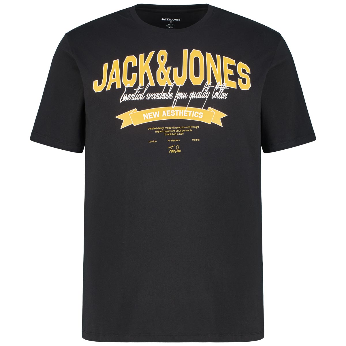 Jack&Jones T-Shirt aus Biobaumwolle Farbe schwarz Größe: 5XL günstig online kaufen