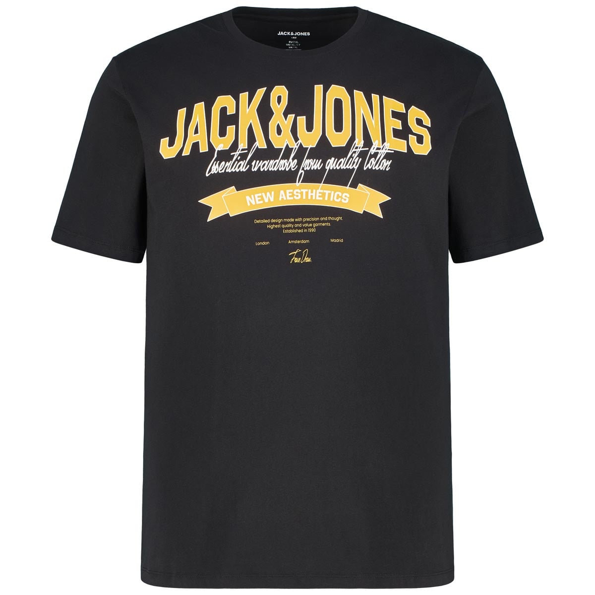 Jack&Jones T-Shirt Aus Biobaumwolle Farbe Schwarz Größe, 4XL