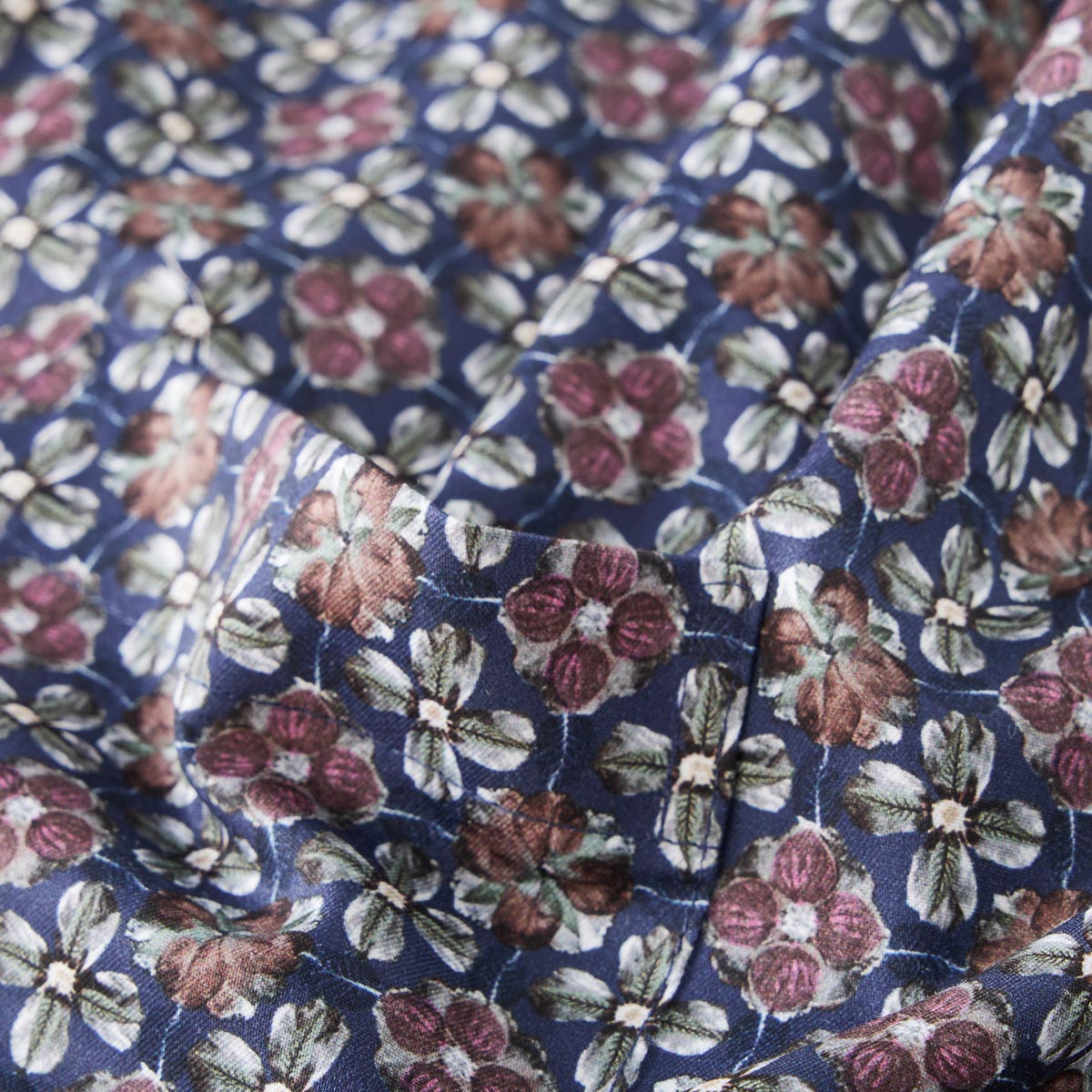 VENTI Businesshemd mit floralem Muster blau