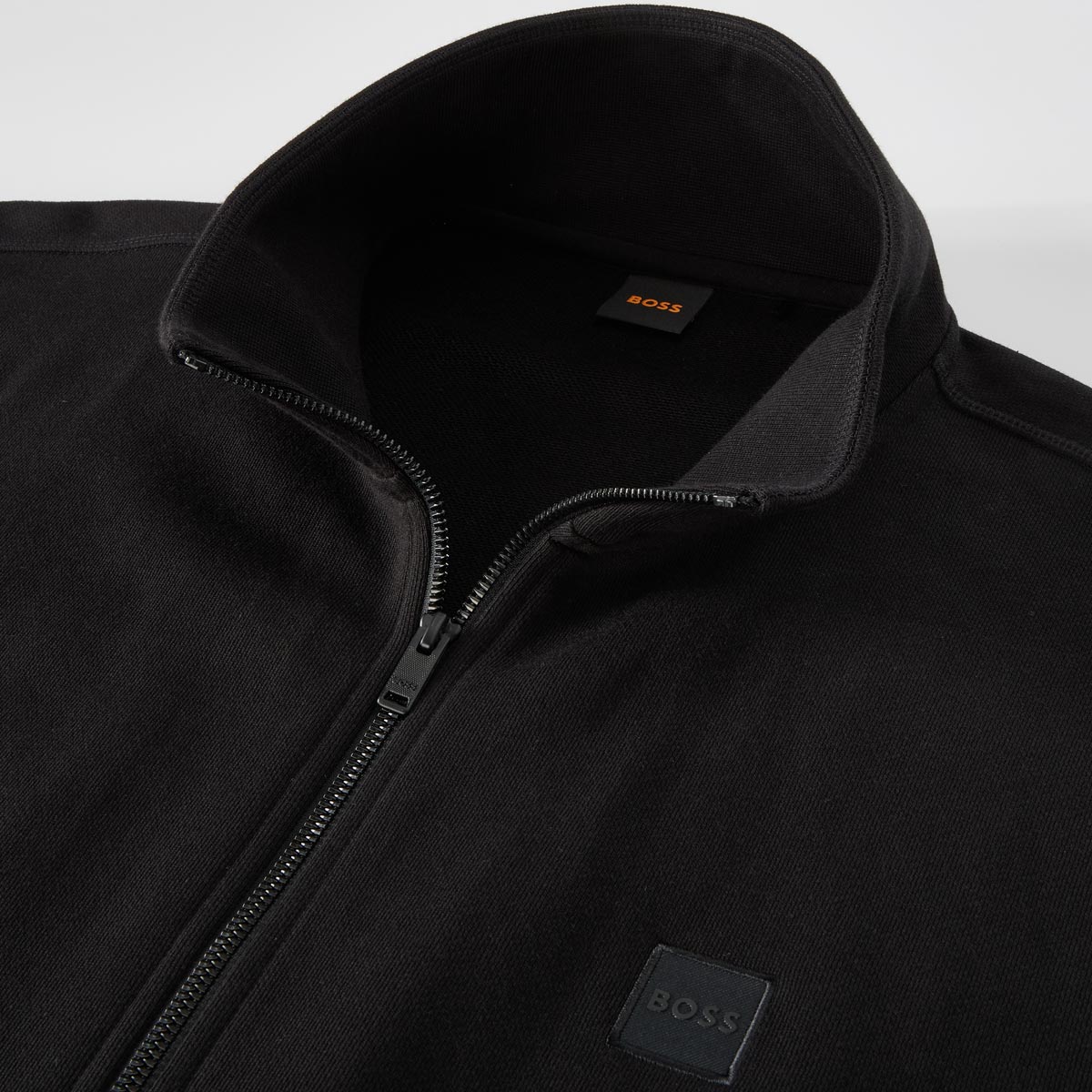 BOSS Sweatjacke aus Baumwolle schwarz