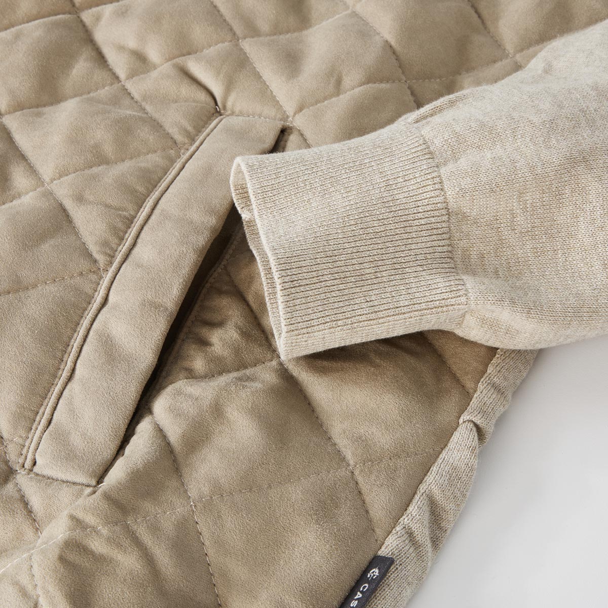 CASA MODA Strickjacke mit Stepp beige
