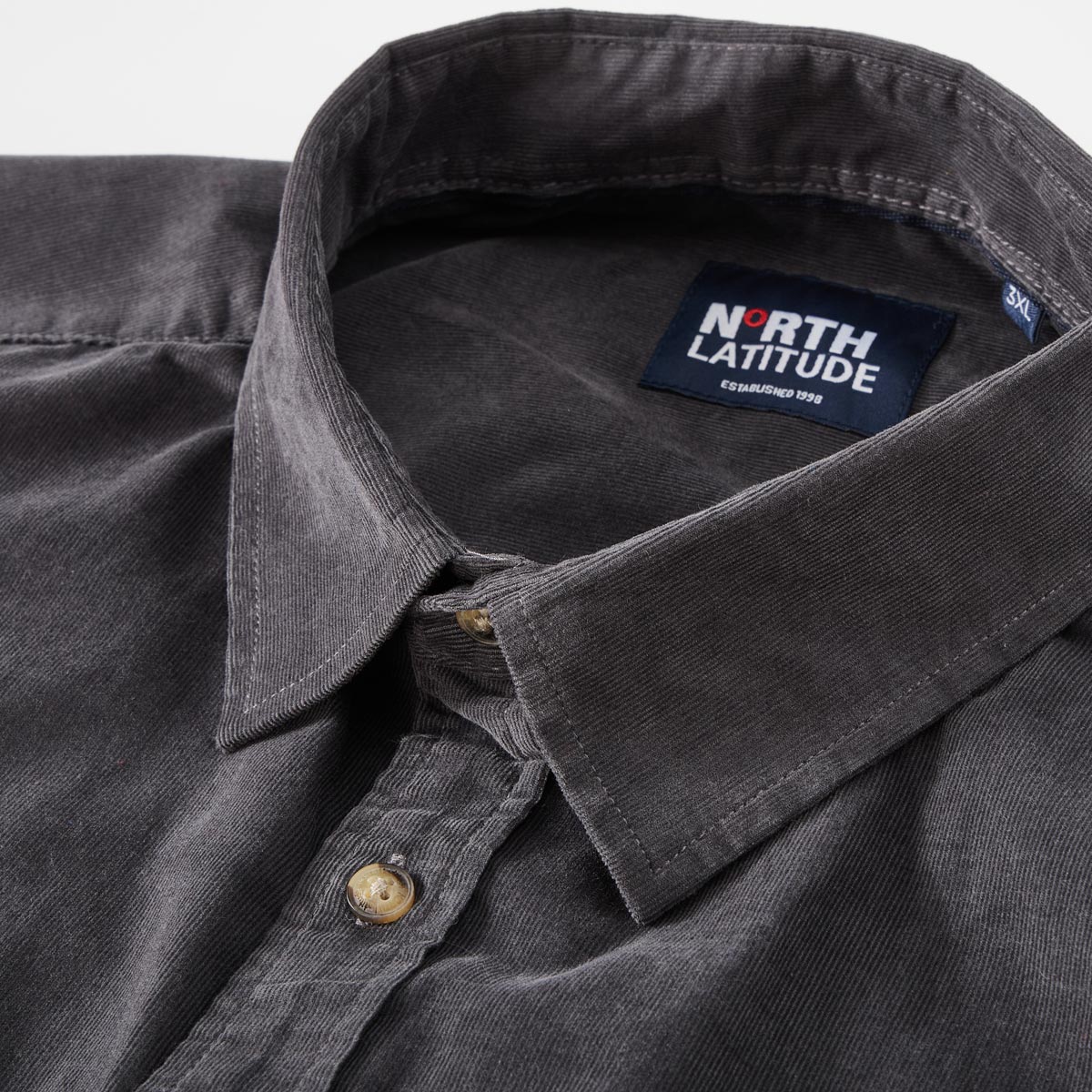North Cordhemd im Comfort Fit grau