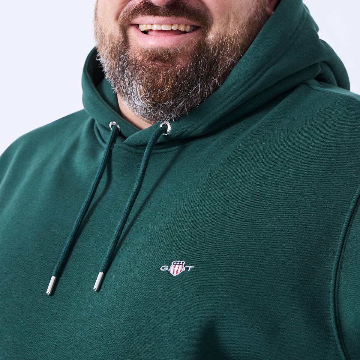 Gant Basic-Hoodie aus Baumwoll-Mix dunkelgrün