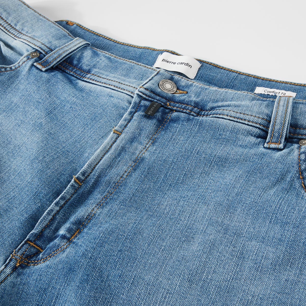 Pierre Cardin Baumwollhose mit Stretch "Dijon", Loose Fit jeansblau