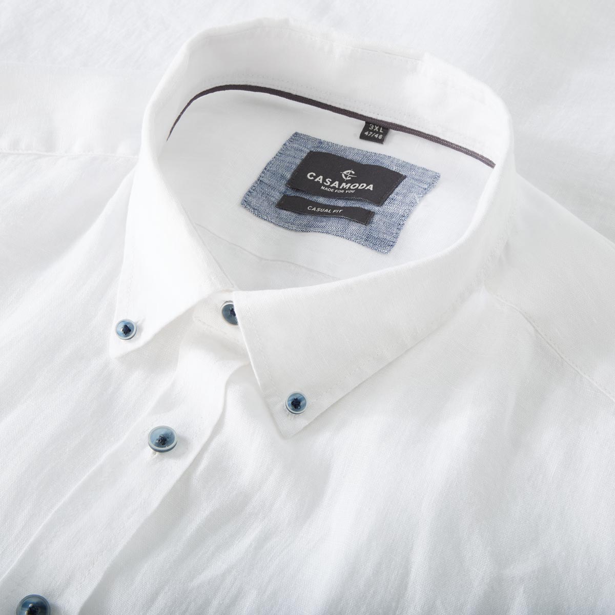 CASA MODA Freizeithemd aus Leinen weiß