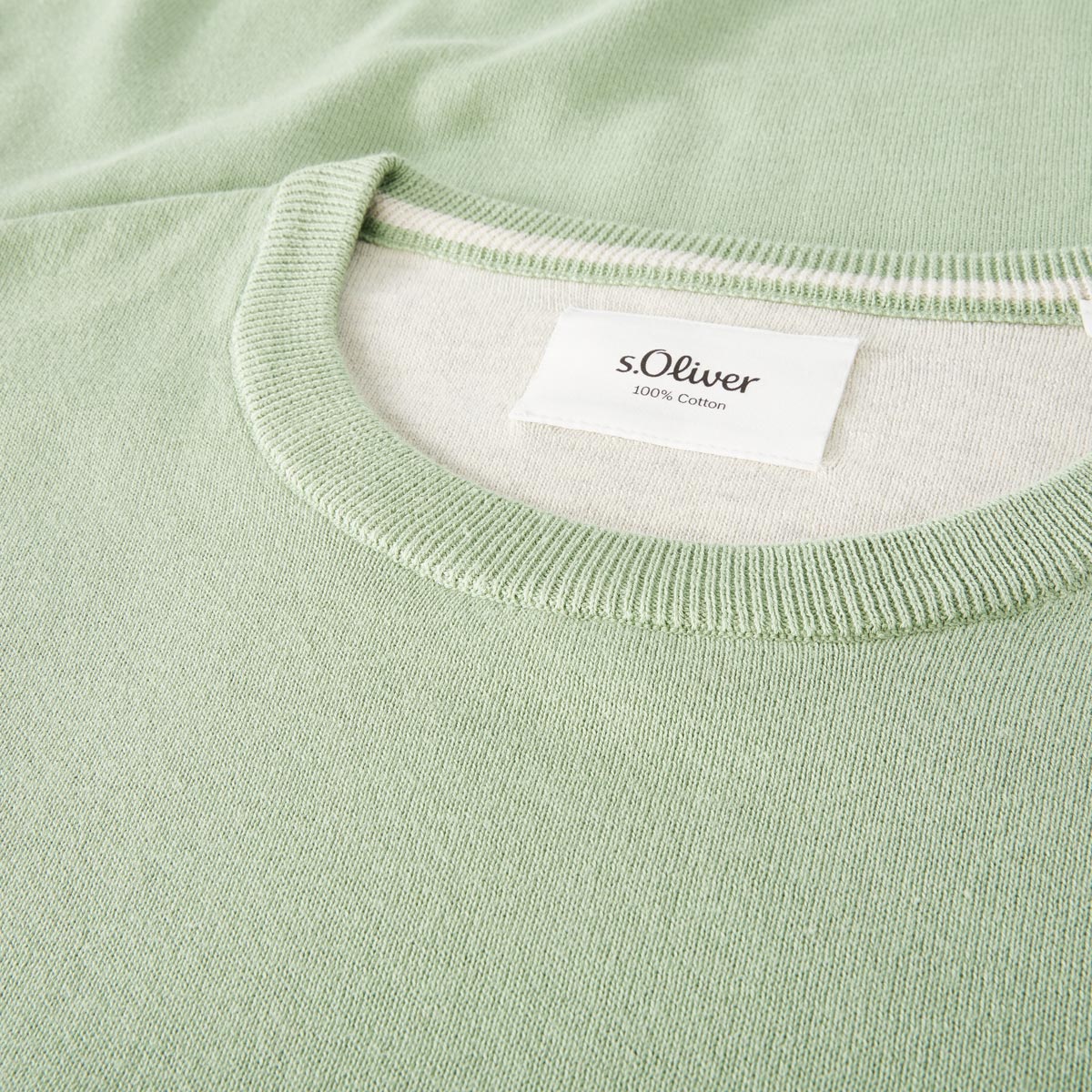 s.Oliver Feinstrickpullover aus Baumwolle grün