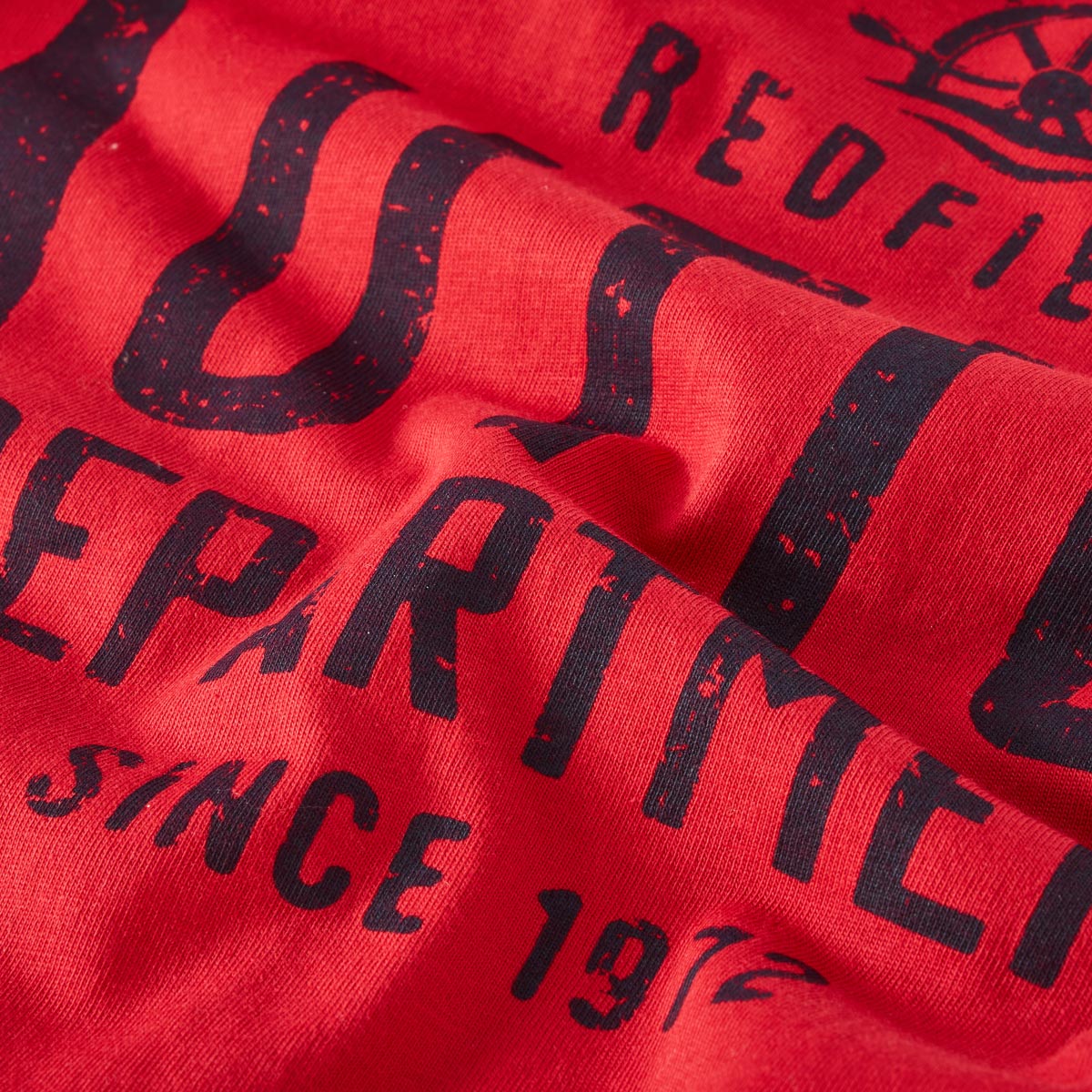 Redfield T-Shirt mit Label-Print rot